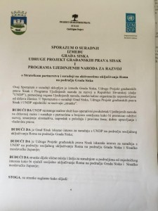 Sporazum o suradnji Grada Siska, PGP-a Sisak i UNDP-a